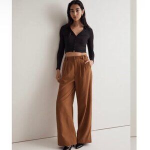 Madewell Harlow Wide Leg Pants Brown In Drapey Twill Sz 6